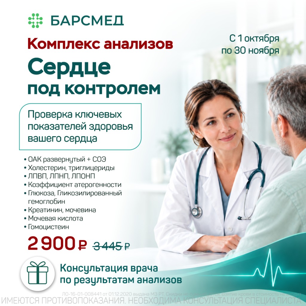 Комплекс анализов «Сердце под контролем»