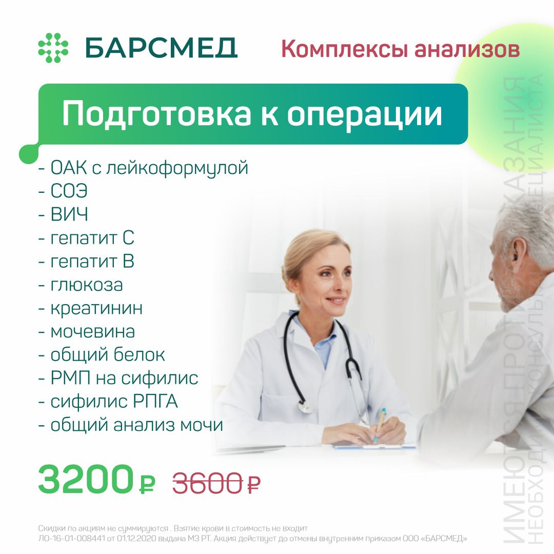 Анализы перед операцией