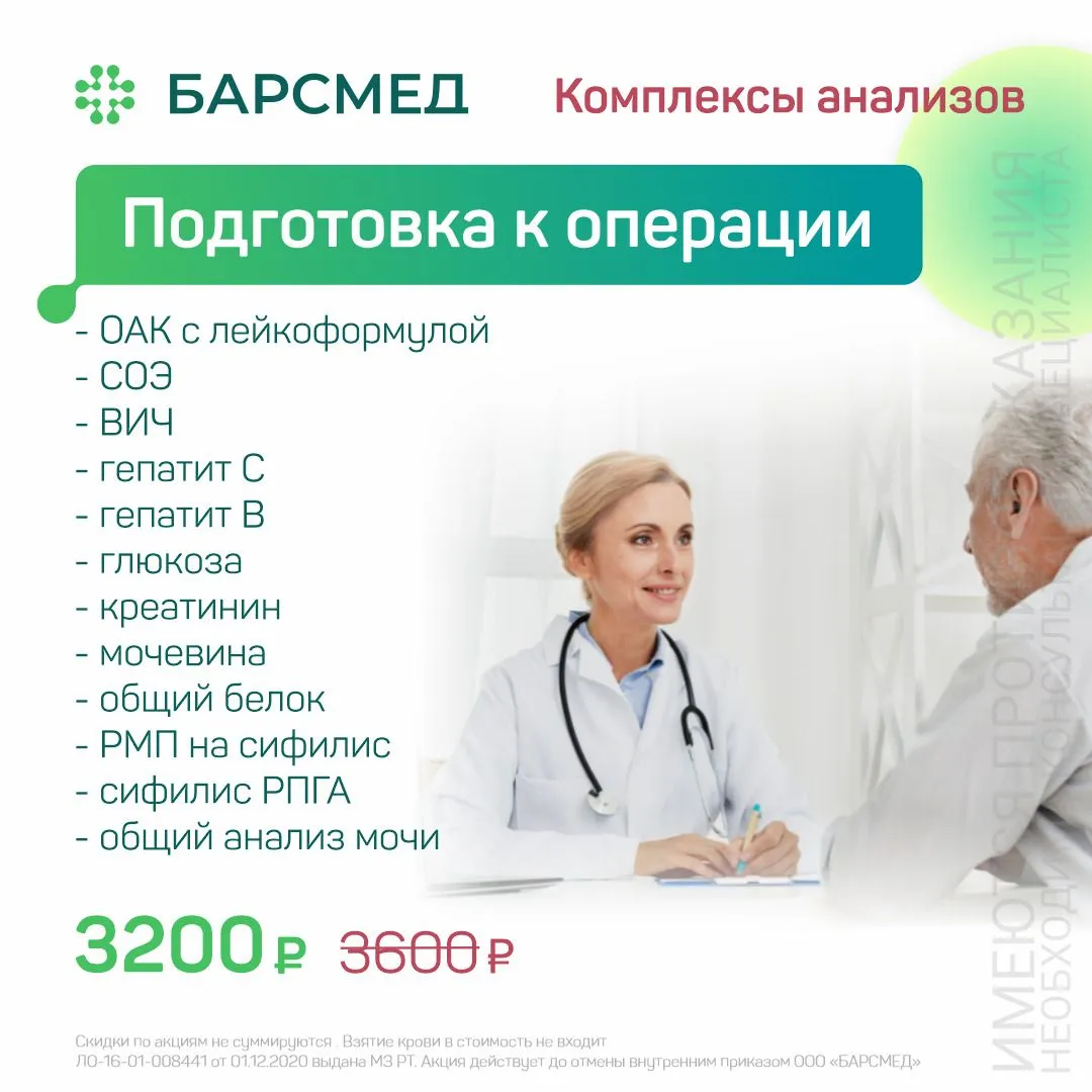 Анализы перед операцией